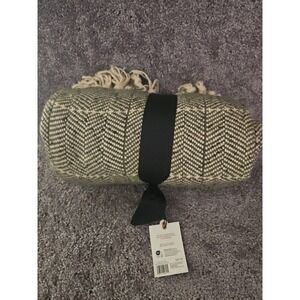 Herringbone Stripe Woven Bed Blanket Green/Cream - Hearth & Hand with Magnolia